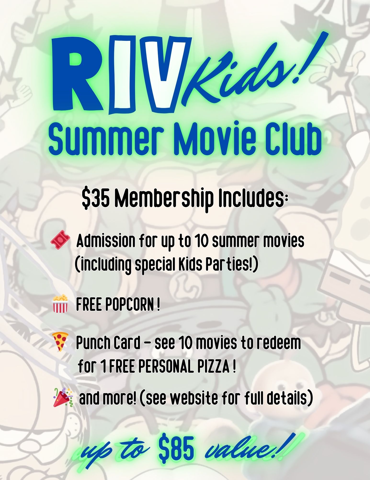 Riv Kids Summer Movie Club Flyer